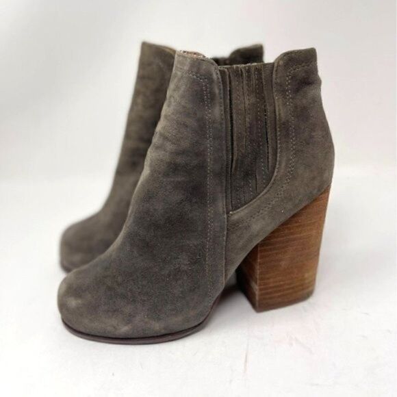 Jeffrey Campbell Havana ankle boots US 7.5 BoxU Gray suede leather Bohemian - Picture 1 of 7